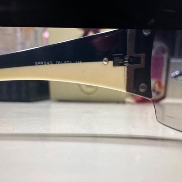 PRADA Wrap Sunglasses Black and Ivory - Picture 3 of 11